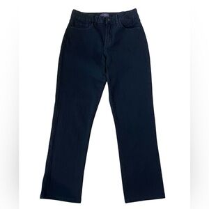 NYDJ Sheri Slim Ankle Jeans Black Denim Mid Rise Stretch Size 4